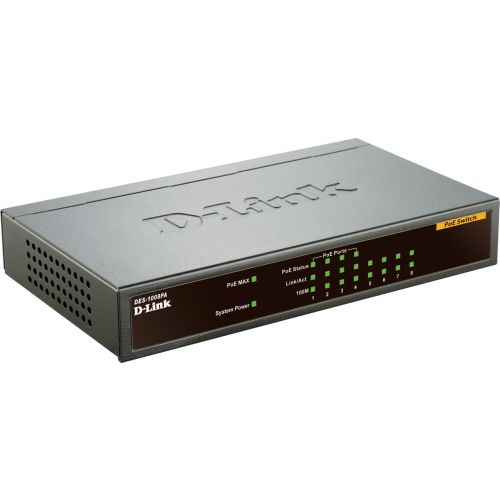 SWITCH PoE D-LINK  8 porturi 10/100Mbps (4 PoE), IEEE 802.3af, carcasa metalica, "DES-1008PA" (include TV 1.75lei)