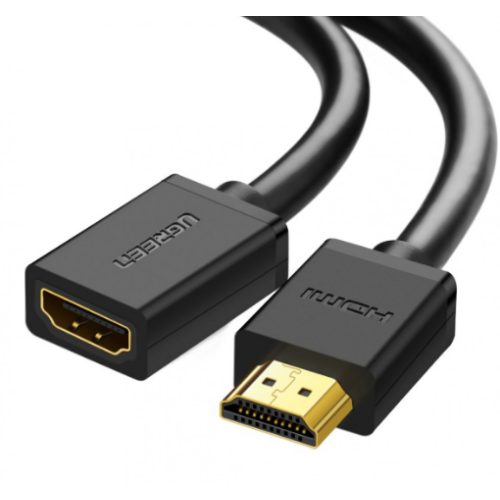 CABLU video prelungitor Ugreen, "HD107" HDMI (T) la HDMI (M), rezolutie maxima 4K UHD (3840 x 2160) la 60 Hz, conectori auriti, 3m, negru "10145" (include TV 0.15 lei) - 6957303811458