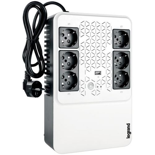 UPS Legrand Keor Multiplug 800VA/480W Line interactive, Single-phase, Simulated sinewave, Backup: 4xCEE 7/3 - Surge: 2xCEE 7/3. Battery 1 x 12 V, 7 Ah, 5.5 Kg, USB