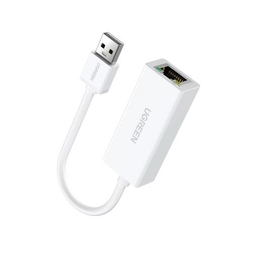 ADAPTOR RETEA Ugreen, "CR110" USB 2.0 to Gigabit RJ-45 10/100 Mbps Adapter, LED, alb "20253" (include TV 0.18lei) - 6957303822539