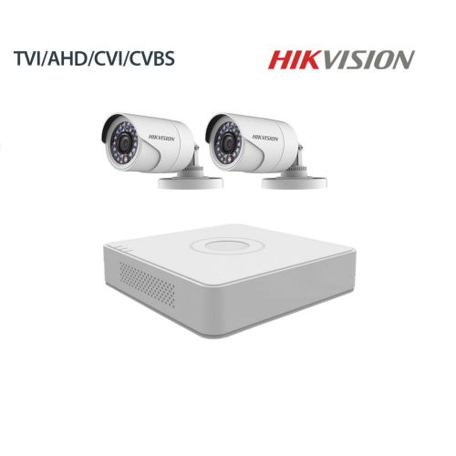 Kit supraveghere Hikvision Turbo HD 1080P Lite cu 2 camere IR 20m , lentila 2.8mm