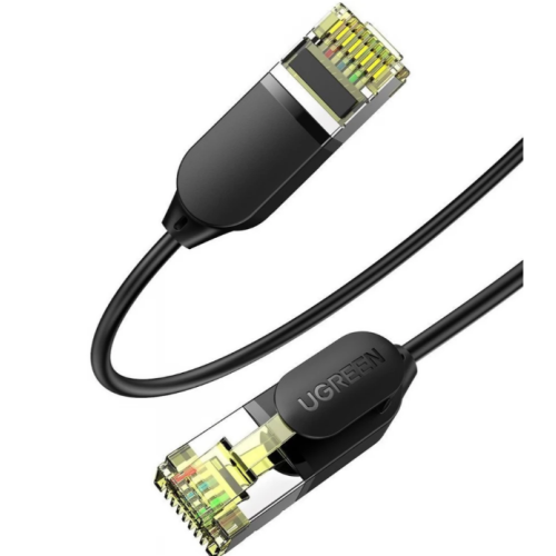 PATCH CORD FTP Ugreen Cat7, "NW149" fire din cupru, viteza maxima 10 Gbps, round fine cable, 1m, negru "80415" (include TV 0.06 lei) - 6957303884155