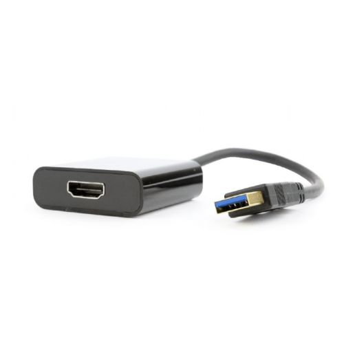 CABLU video GEMBIRD, adaptor USB 3.0 (T) la HDMI (M), 15cm, rezolutie maxima Full HD (1920 x 1080) la 60Hz, negru, "A-USB3-HDMI-02" (include TV 0.06 lei)