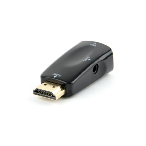 ADAPTOR video GEMBIRD, splitter HDMI (T) la VGA (M) + Jack 3.5mm (T), rezolutie maxima Full HD (1920 x 1080) la 60Hz, cablu audio 3.5 mm jack, black, "AB-HDMI-VGA-02" (include TV 0.06 lei)