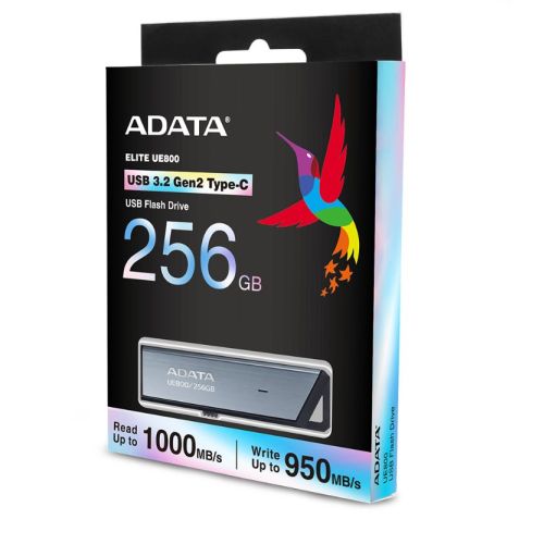 MEMORIE USB Type-C 3.2 ADATA 256 GB, retractabila, carcasa aluminiu, argintiu "AELI-UE800-256G-CSG" (include TV 0.03 lei)
