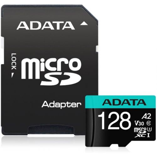 CARD MicroSD ADATA, 128 GB, microSDHC, clasa 10, standard UHS-I U3, "AUSDX128GUI3V30SA2" (include TV 0.03 lei)