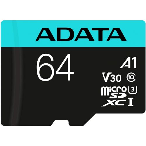 CARD MicroSD ADATA, 64 GB, microSDHC, clasa 10, standard UHS-I U3, "AUSDX64GUI3V30SA2" (include TV 0.03 lei)