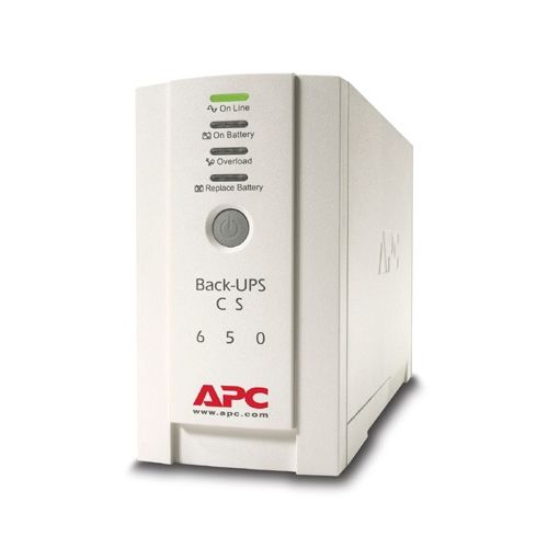 UPS APC, "Back-UPS CS", Line Int. cu management, mini tower, 650VA/400W, IEC x 4, 1 x baterie RBC17, LED, back-up 11 - 20 min., "BK650EI",SP prelungire garantie (WBEXTWAR1YR-SP-01/W BEXTWAR3YR-SP-01), (include TV 8.00 lei)