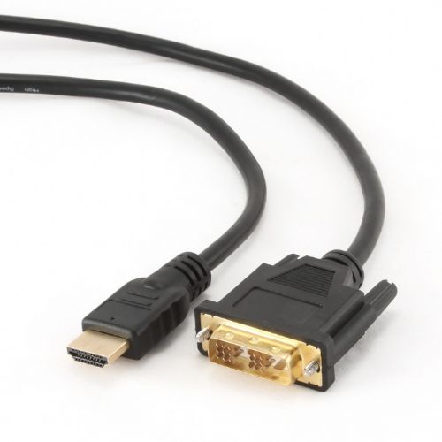 CABLU video GEMBIRD, adaptor HDMI (T) la DVI-D SL (T), 0.5m, conectori auriti, negru, "CC-HDMI-DVI-0.5M" (include TV 0.06 lei)