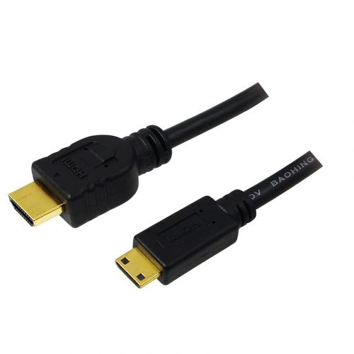 CABLU video LOGILINK, adaptor HDMI (T) la Mini-HDMI (Type C)(T), 1.5m, conectori auriti, rezolutie maxima 4K DCI (4096 x 2160) la 60 Hz, negru, "CH0022" (include TV 0.06 lei)