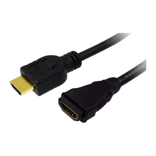 CABLU video LOGILINK, adaptor HDMI (T) la HDMI (M), 3m, conectori auriti, rezolutie maxima 4K DCI (4096 x 2160) la 60 Hz, negru, "CH0057" (include TV 0.18lei)