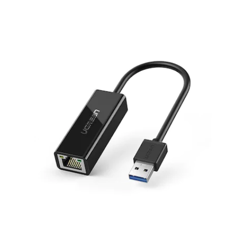ADAPTOR RETEA Ugreen, "CR110" USB 2.0 to Gigabit RJ-45 10/100 Mbps Adapter, LED, negru "20254" (include TV 0.18lei) - 6957303822546