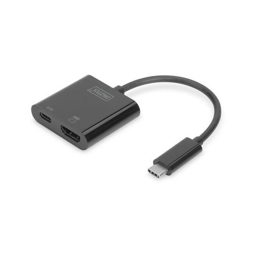 DIGITUS USB Type C to HDMI Adapter 4K/60Hz + USB C PD black "DA-70856"