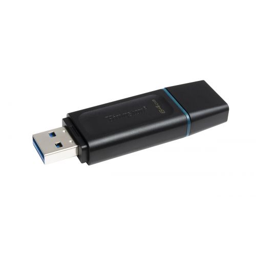 MEMORIE USB 3.2 KINGSTON 64 GB, cu capac, carcasa plastic, negru, "DTX/64GB" (include TV 0.03 lei)