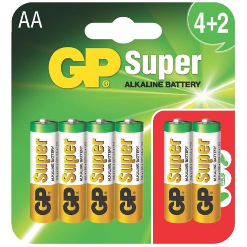 Baterie GP Batteries, Super Alcalina AA (LR6) 1.5V alcalina, blister 6 buc. "GP15A4/2-2UE6" "GPPCA15AS072" - 333581 (include TV 0.48lei)