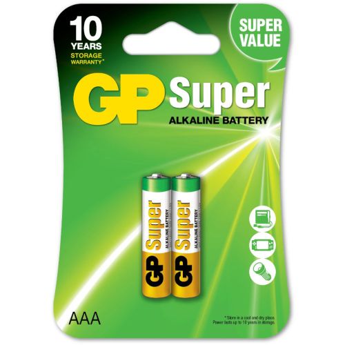 Baterie GP Batteries, Super Alcalina AAA (LR03) 1.5V alcalina, blister 2 buc. "GP24A-2UE2" "GPPCA24AS012" (include TV 0.16lei)