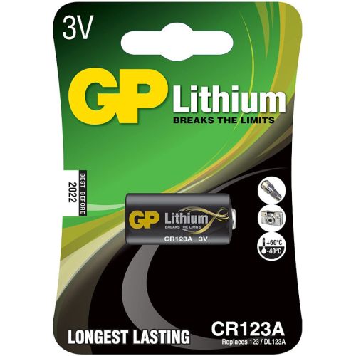 Baterie GP Batteries, Lithium CR123A 3V lithium, blister 1 buc. "GPCR123AP-2UE1" "GPPCL123A118" (include TV 0.01 lei)