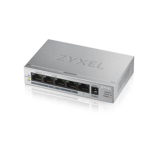 SWITCH PoE ZYXEL, "GS1005-HP"port Gigabit x 5, unmanaged, nerackabil, carcasa metalica, "GS1005HP-EU0101F" (include TV 1.75lei)