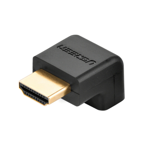 ADAPTOR video Ugreen, "HD112" cupla extender HDMI (T) la HDMI (M), 90 grade jos, rezolutie maxima 4K UHD (3840 x 2160) la 60 Hz, conectori auriti, negru "20109" (include TV 0.15 lei) - 6957303821099