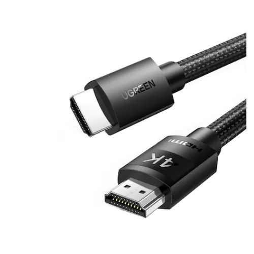 CABLU video Ugreen, "HD119" HDMI (T) la HDMI (T), rezolutie maxima 4K UHD (3840 x 2160) la 60 Hz, braided, 1m, negru "30999" (include TV 0.15 lei) - 6957303839995