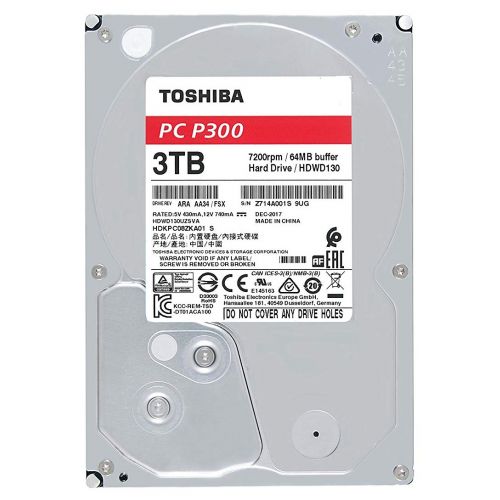HDD TOSHIBA 3 TB, P300, 7.200 rpm, buffer 64 MB, pt. desktop PC, "HDWD130UZSVA"