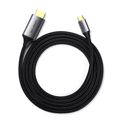 CABLU video Ugreen, "MM142" USB Type-C (T) la HDMI (T), rezolutie maxima 4K UHD (3840 x 2160) la 60 Hz, 1.5m, braided, negru "50570" (include TV 0.15 lei) - 6957303855704