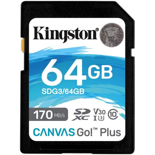 CARD MicroSD KINGSTON, 64 GB, MicroSD, clasa 10, standard UHS-I U3, "SDG3/64GB" (include TV 0.03 lei)
