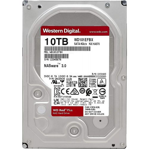 HDD WD 10TB,  Red Plus, 7.200 rpm, buffer 256 MB, pt NAS, "WD101EFBX"