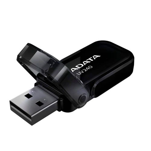 MEMORIE USB 2.0 ADATA 64 GB, cu capac, carcasa plastic, negru, "AUV240-64G-RBK" (include TV 0.03 lei)