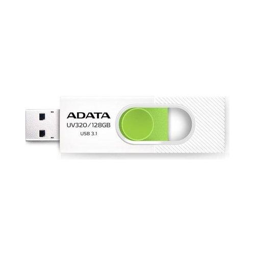 MEMORIE USB ADATA 128 GB, USB 3.1, retractabila, carcasa plastic, alb/ verde, "AUV320-128G-RWHGN" (include TV 0.03 lei)