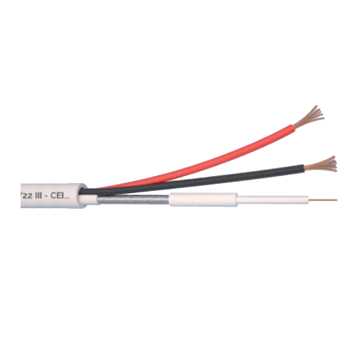 Cablu Microcoaxial + alimentare 2x0.5, Cupru 100%, 100m MCX75-2x0.5