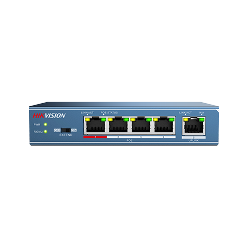 Switch 4 porturi PoE, 1 port uplink- HIKVISION DS-3E0105P-E-M