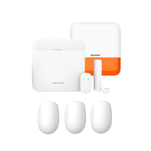 Kit sistem de alarma Tri-X wireless, 32 de utilizatori, 4 zone , 3 senzori, sirena de exterior, Hikvision , KITAXPRO-PWA64-4ZSREXT