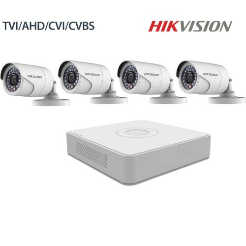Kit supraveghere Hikvision Turbo HD 1080P Lite cu 4 camere IR 20m , lentila 2.8mm