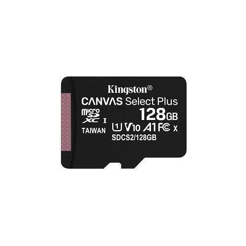 CARD MicroSD KINGSTON, 128 GB, microSDXC, clasa 10, standard UHS-I U1, "SDCS2/128GBSP" (include TV 0.03 lei)