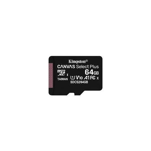 CARD MicroSD KINGSTON, 64 GB, microSDXC, clasa 10, standard UHS-I U3, "SDCS2/64GBSP" (include TV 0.03 lei)