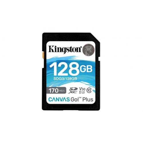CARD SD KINGSTON, 128 GB, SDXC, clasa 10, standard UHS-I U3, "SDG3/128GB" (include TV 0.03 lei)