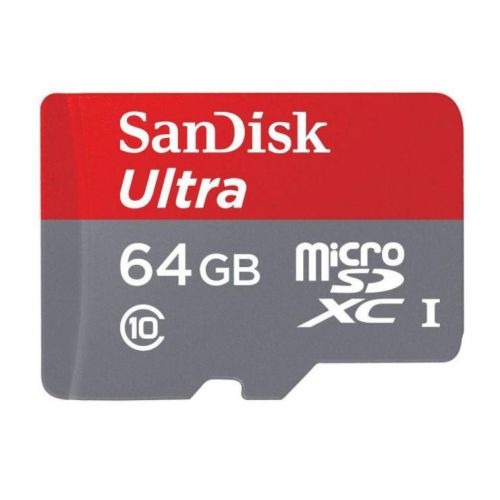 CARD MicroSD SANDISK, 64 GB, MicroSD, clasa 10, standard UHS-I U1, "SDSQUNR-064G-GN3MN" (include TV 0.03 lei)