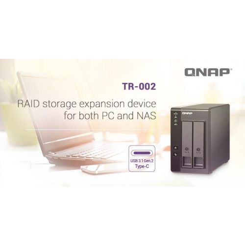 EXPANSION NAS QNAP, HDD x 2, capacitate maxima 16 TB, porturi USB Type C, "TR-002" (include TV 3.50lei)